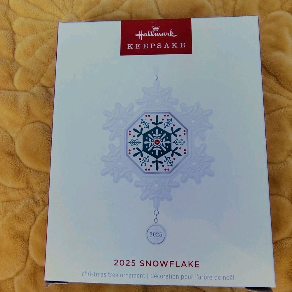 Hallmark Keepsake  Snowflake 2025 Porcelain Ornament New In Box Collectible